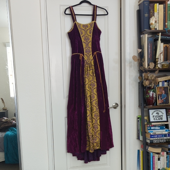 Vintage Dresses & Skirts - 1990s Vintage Jeannie Nitro Purple and Gold Women's Dress